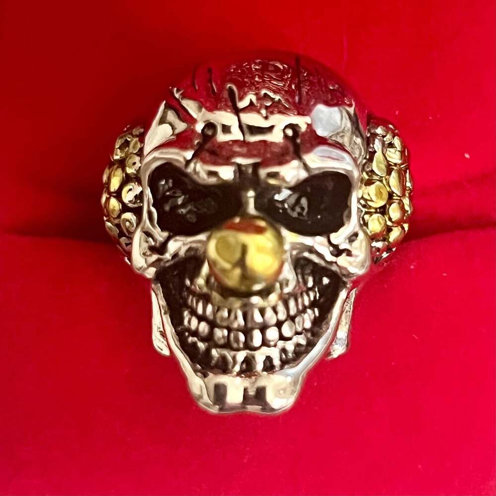 Clown Skull Ring Gothic Punk Biker Jewelry Size 9